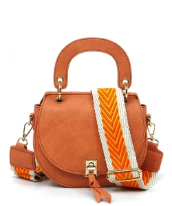 Fashion Flap Saddle Satchel Crossbody Bag GL0074 CORAL/